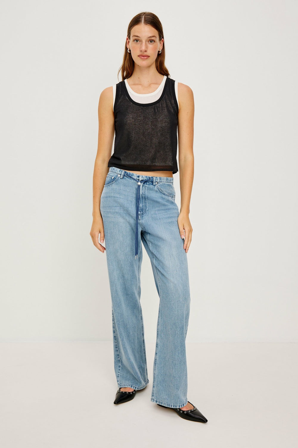 KELLY TOP - BLACK IVORY| Rails on sale
