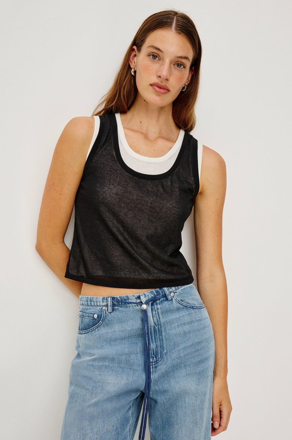 KELLY TOP - BLACK IVORY| Rails on sale
