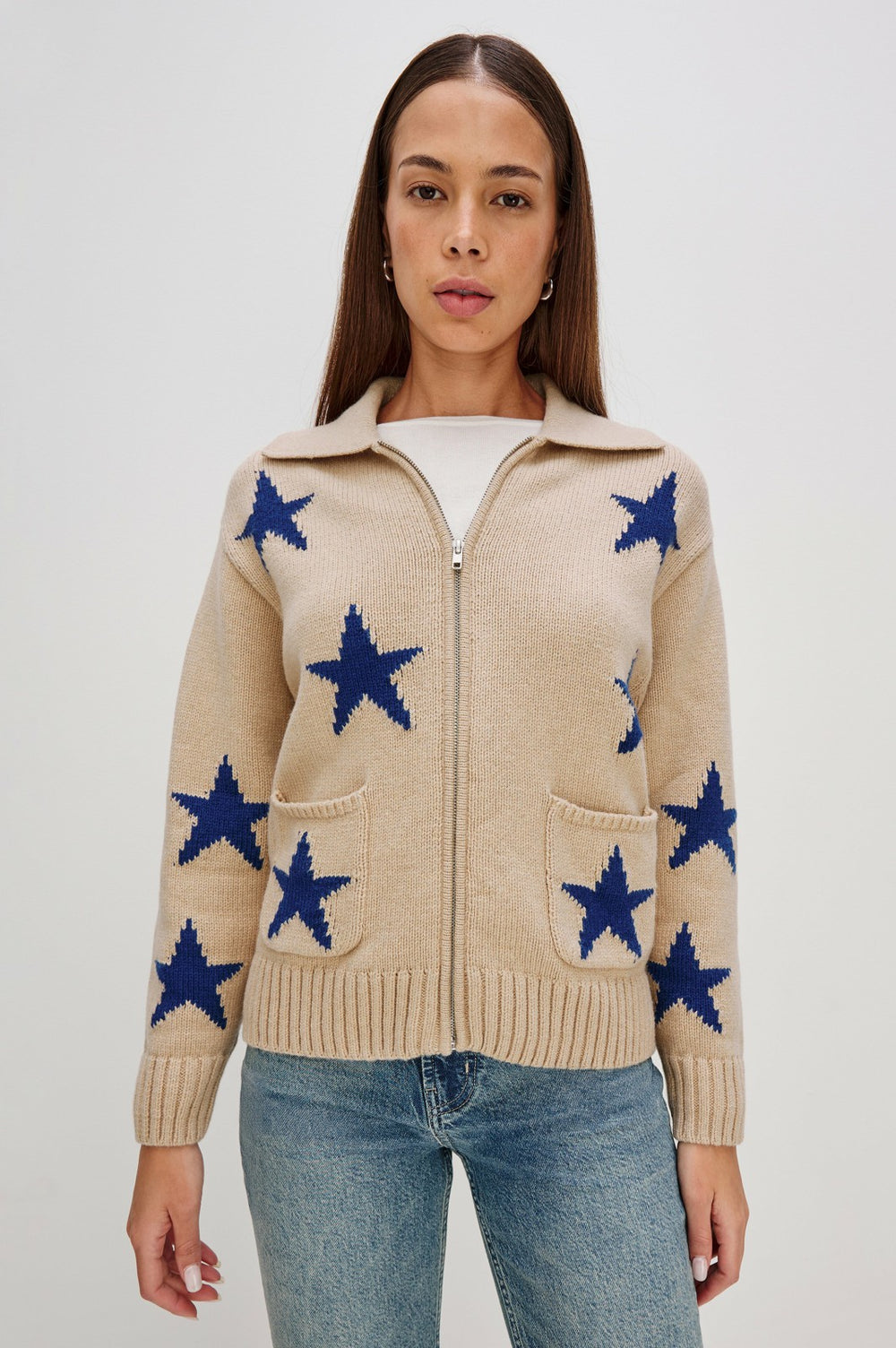 RHEA SWEATER - CAMEL COBALT STARS| Rails for sale