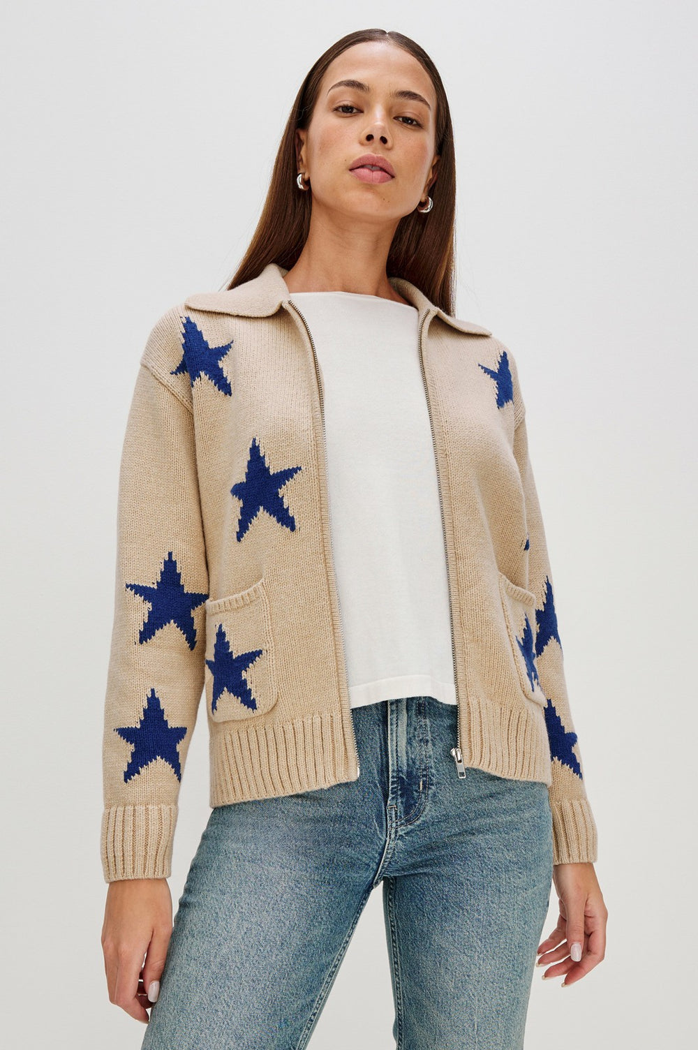 RHEA SWEATER - CAMEL COBALT STARS| Rails for sale