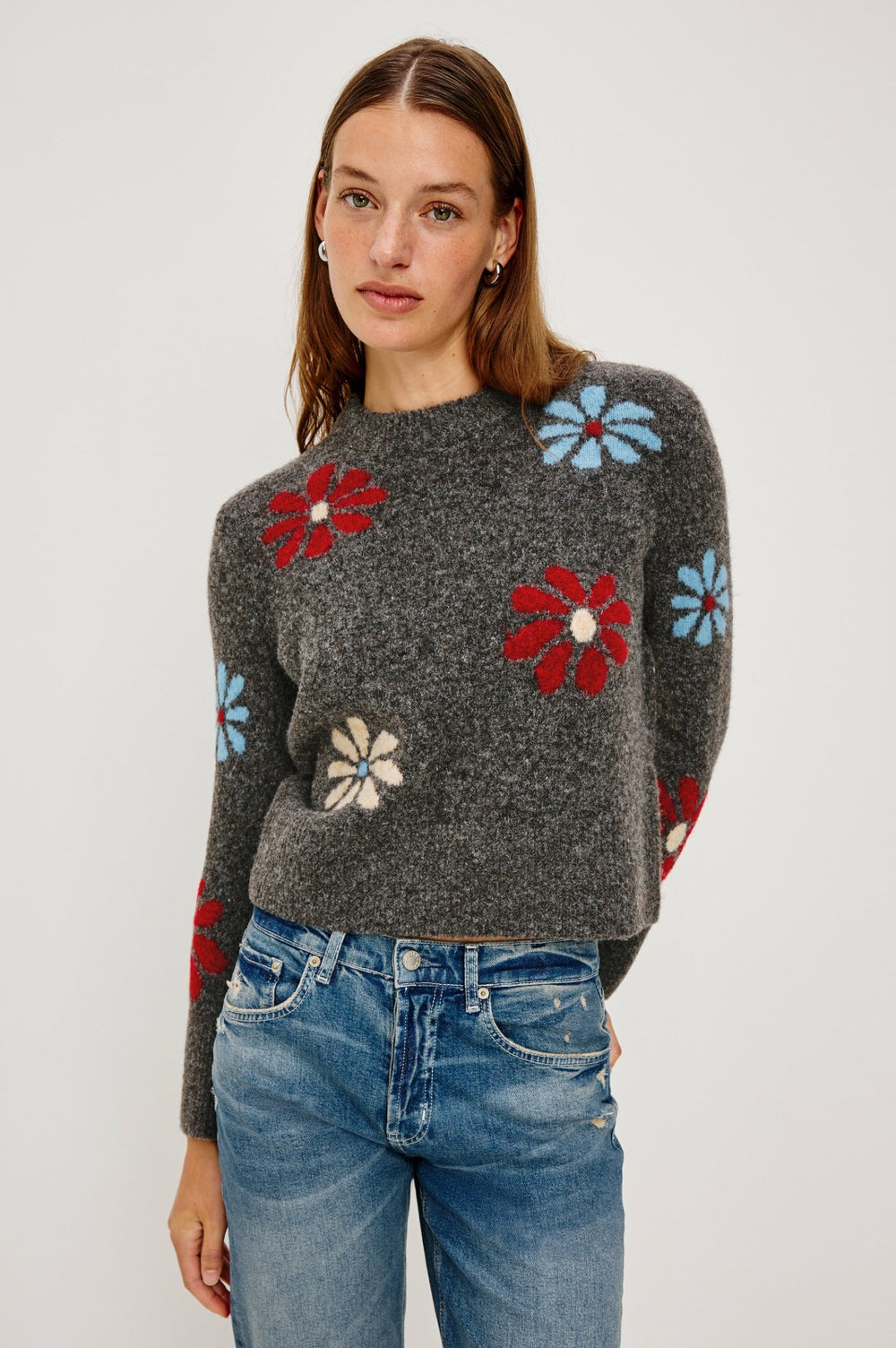 ANISE SWEATER - CHARCOAL WINTER FLORAL| Rails sale