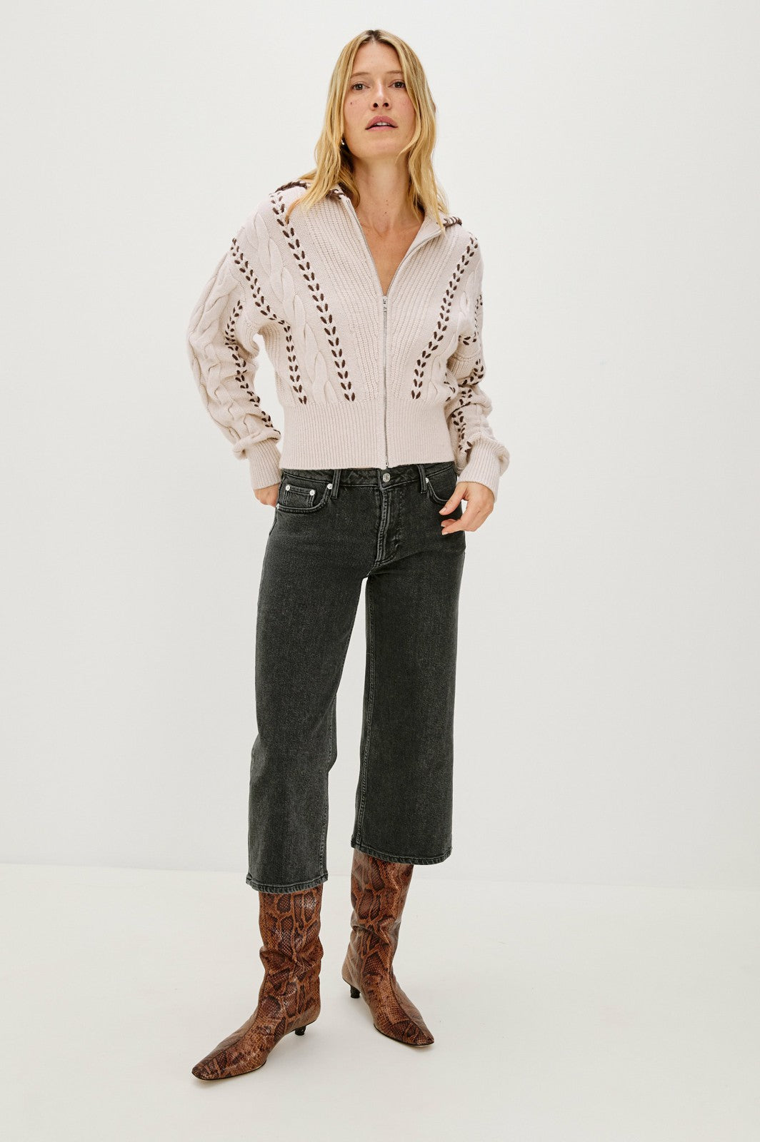 LUNE SWEATER - OATMEAL BROWN WHIP STITCH| Rails near me