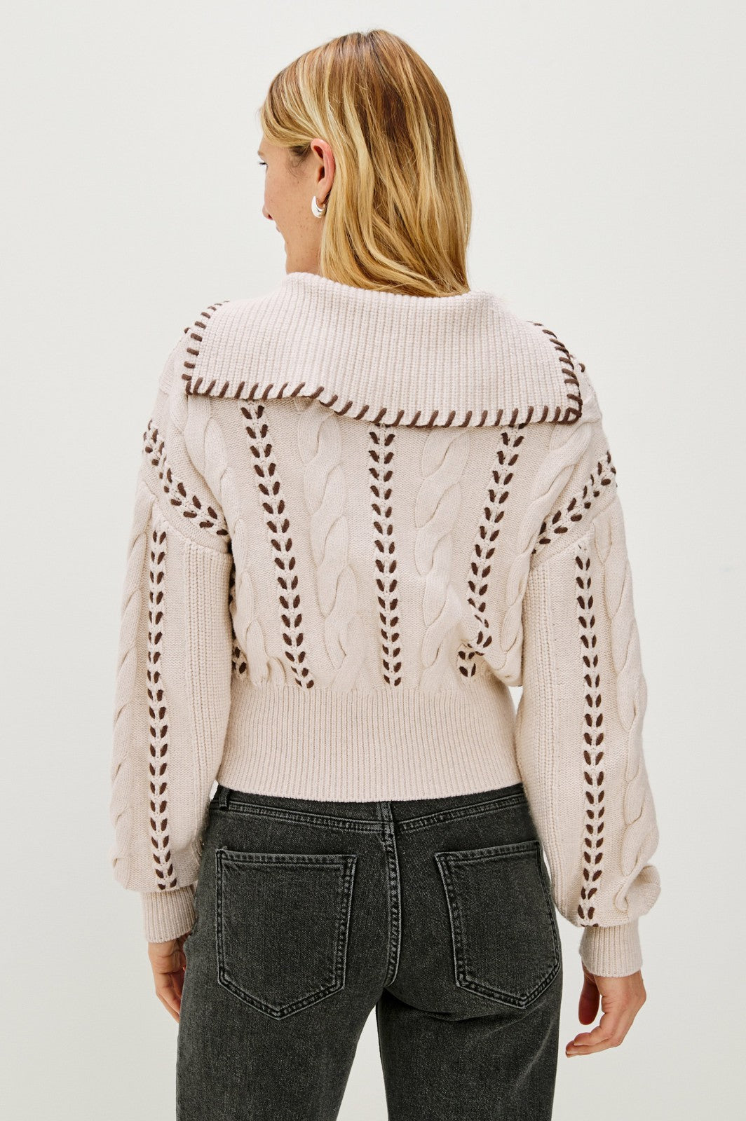 LUNE SWEATER - OATMEAL BROWN WHIP STITCH| Rails near me