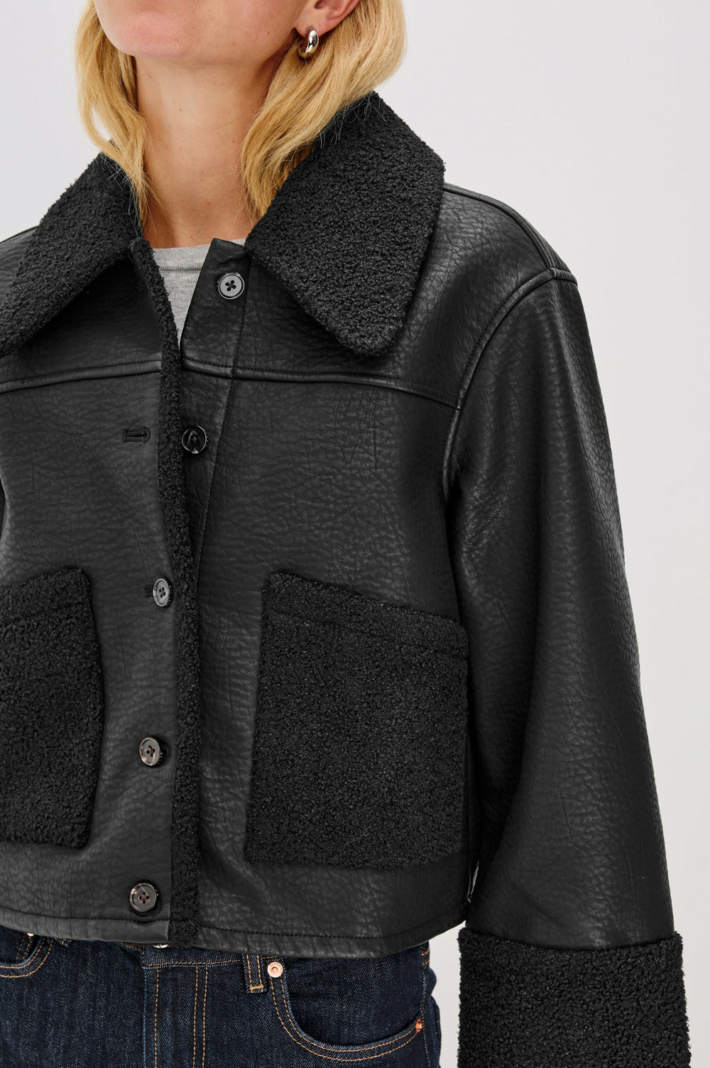 DRIA JACKET - BLACK SHEARLING| Rails on sale