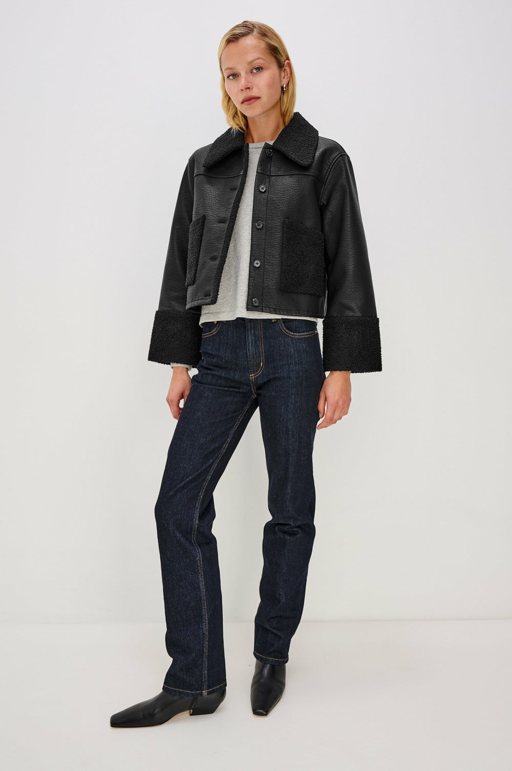 DRIA JACKET - BLACK SHEARLING| Rails on sale