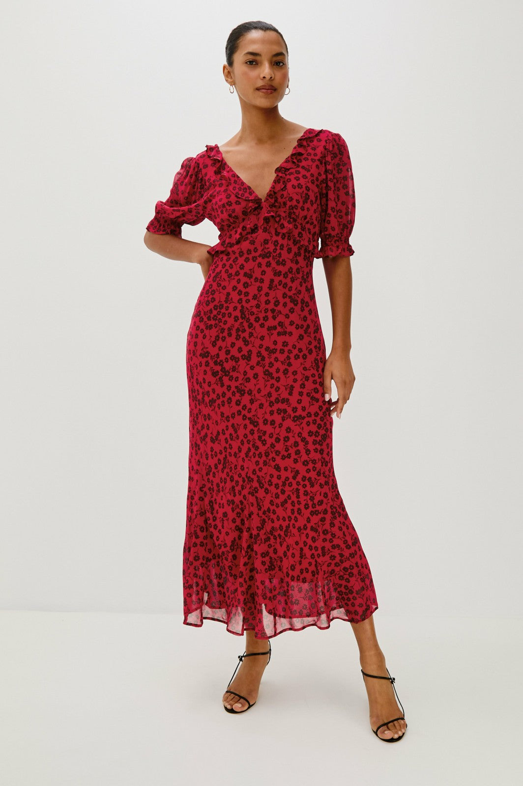 ANNMARIE DRESS - CARMINE DAISIES| Rails on sale