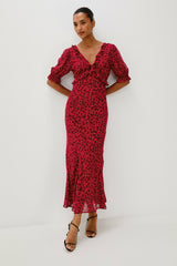 ANNMARIE DRESS - CARMINE DAISIES| Rails on sale
