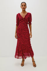 ANNMARIE DRESS - CARMINE DAISIES| Rails on sale