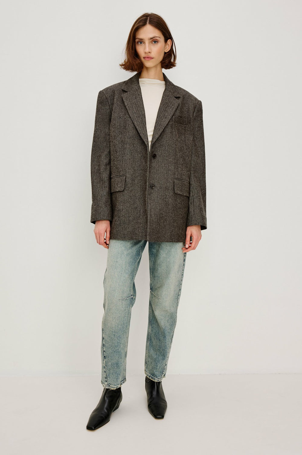 BRIDGES BLAZER - CAMEL BLACK HERRINGBONE| Rails online