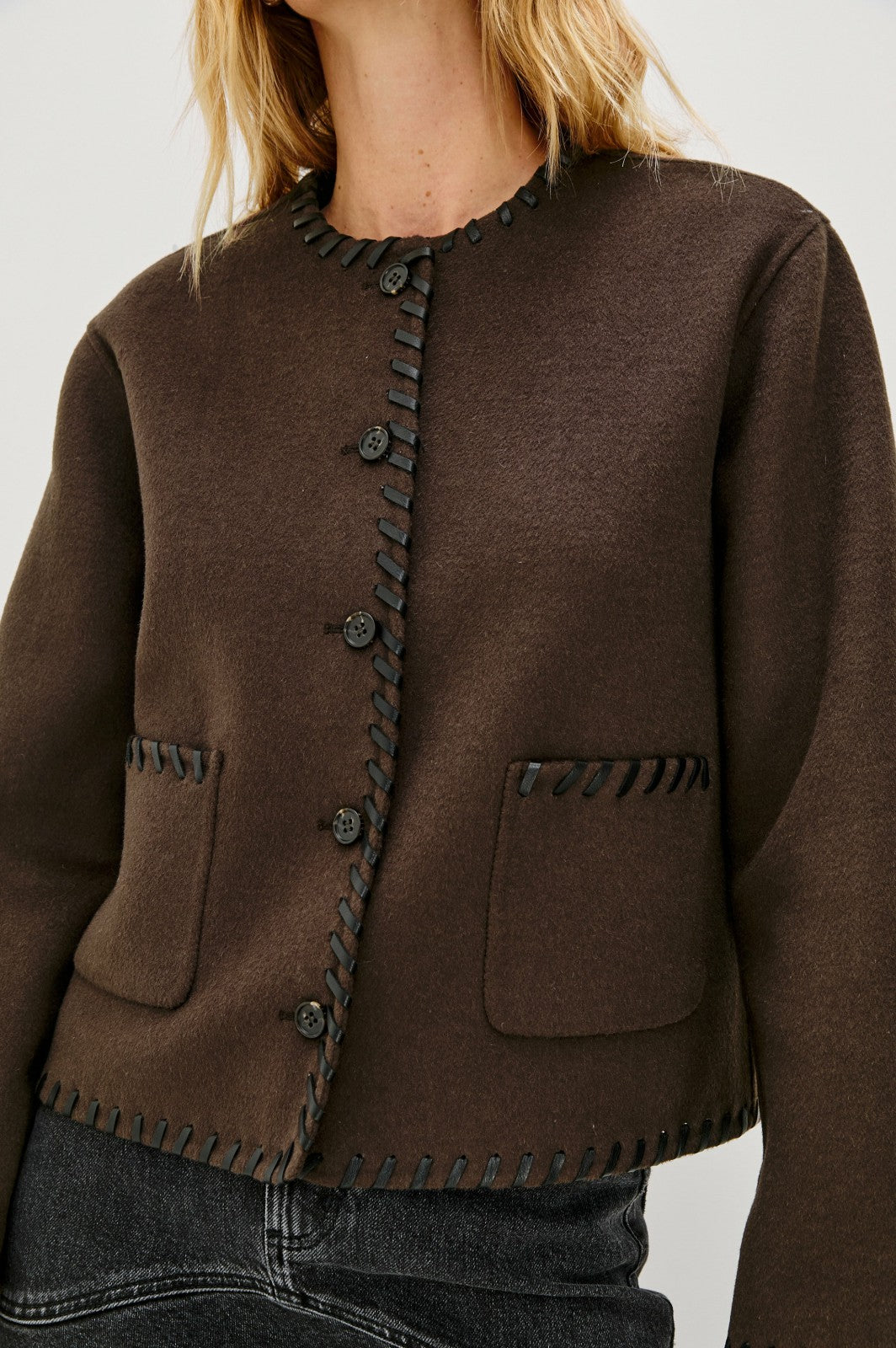 MELANIE JACKET - DARK BROWN| Rails online