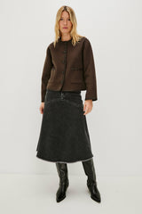 MELANIE JACKET - DARK BROWN| Rails online