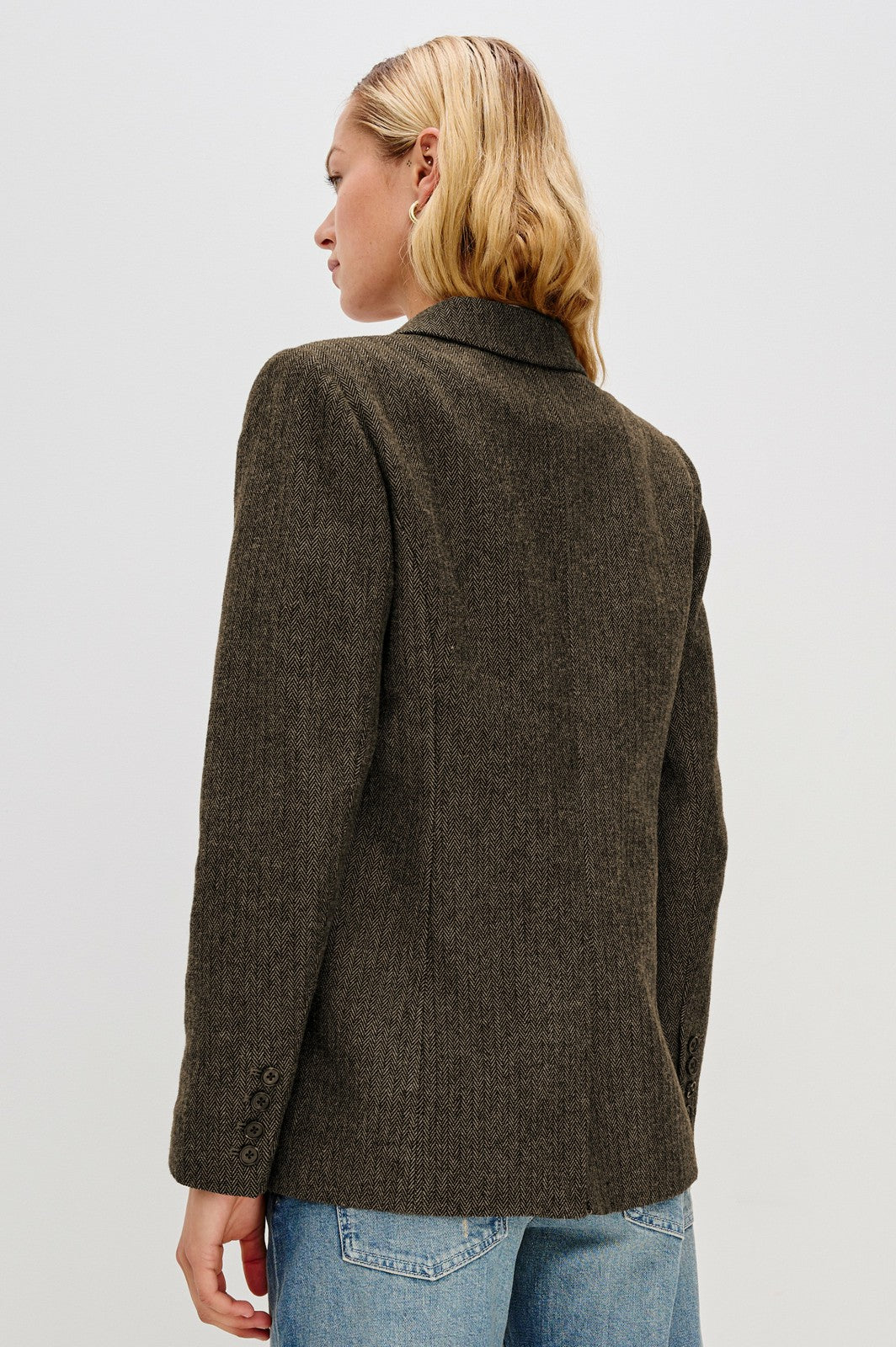 JAC BLAZER - CAMEL BLACK HERRINGBONE| Rails outlet