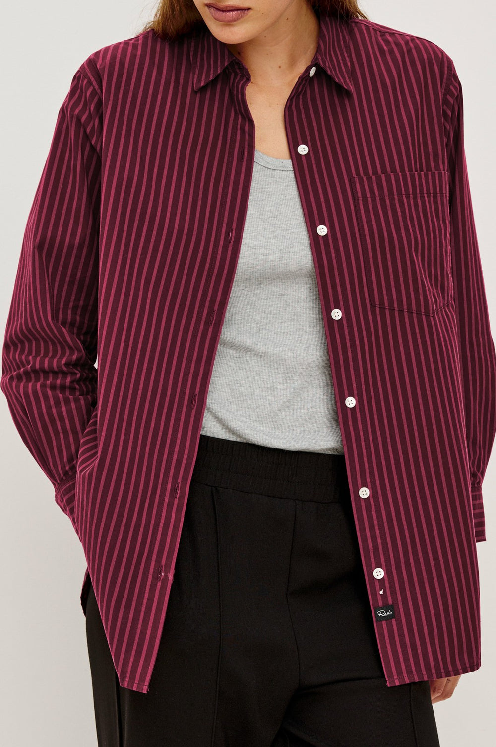 ELSA SHIRT - MULBERRY STRIPE| Rails US