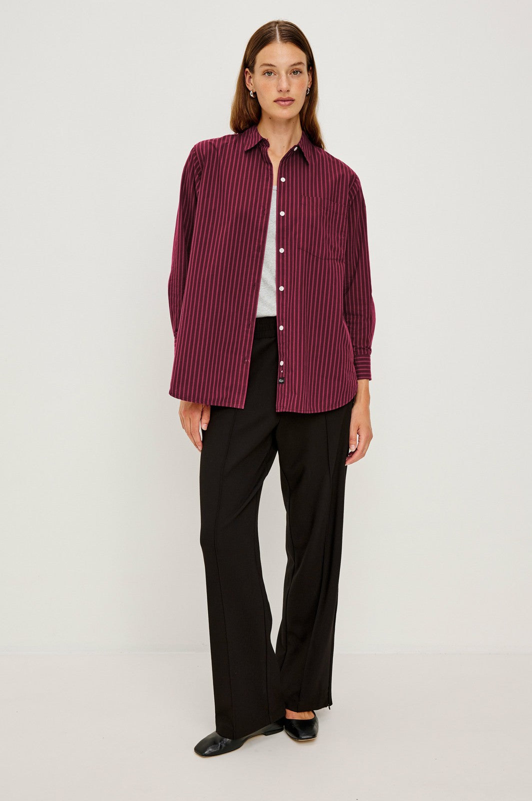ELSA SHIRT - MULBERRY STRIPE| Rails US