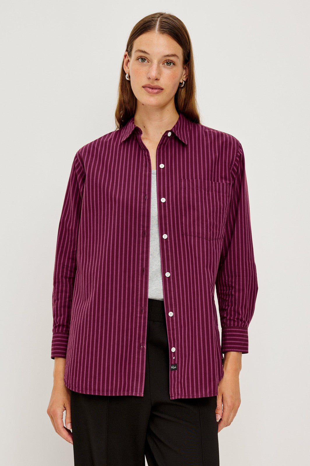 ELSA SHIRT - MULBERRY STRIPE| Rails US
