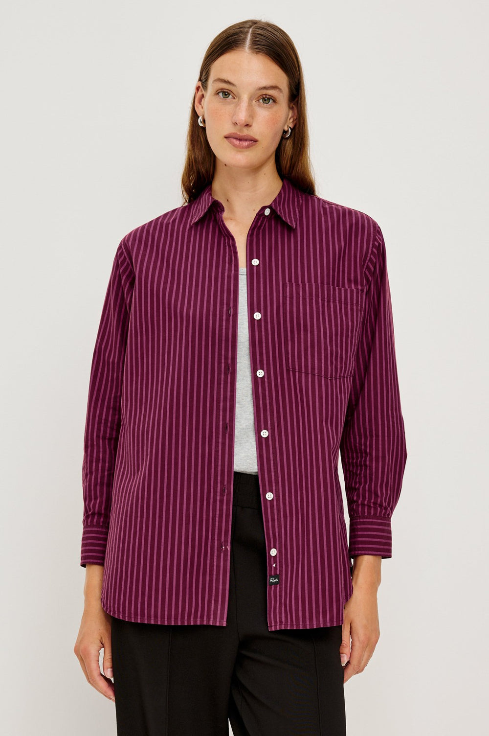 ELSA SHIRT - MULBERRY STRIPE| Rails US