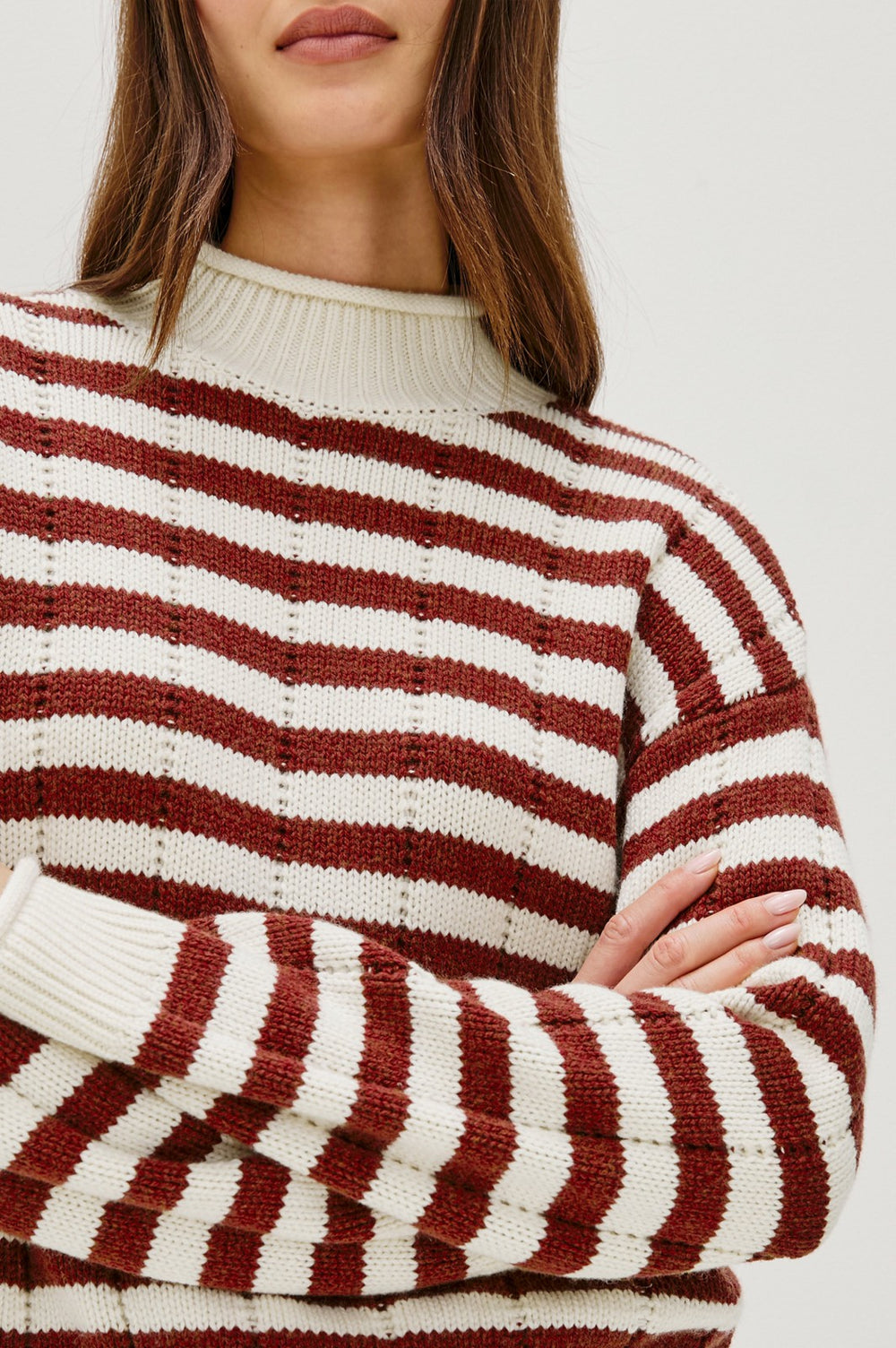 CORRINE SWEATER - IVORY RUSSET STRIPE| Rails discount