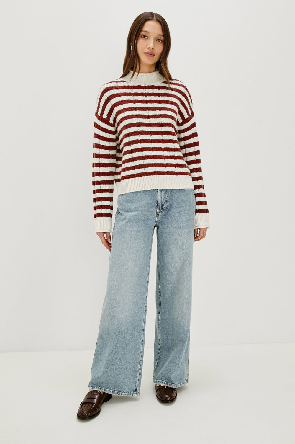 CORRINE SWEATER - IVORY RUSSET STRIPE| Rails discount