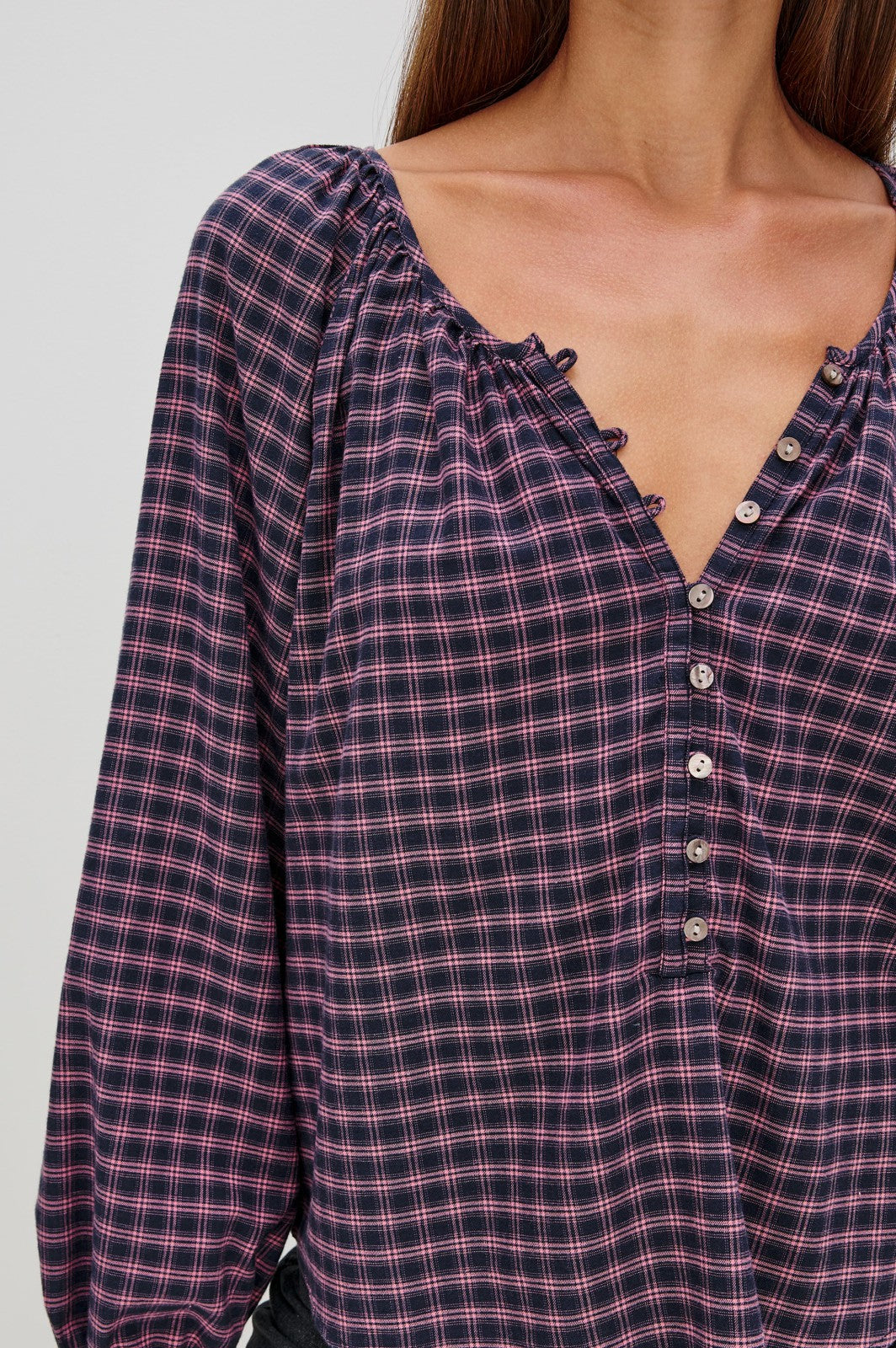 INDI TOP - ROSE CHECK| Rails online