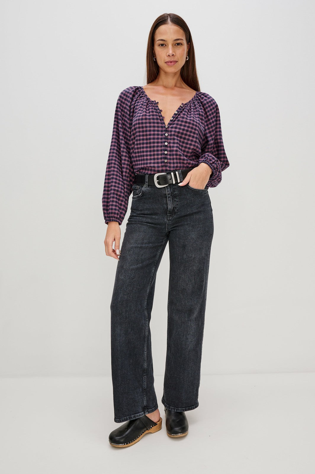 INDI TOP - ROSE CHECK| Rails online
