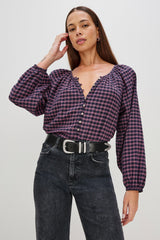 INDI TOP - ROSE CHECK| Rails online