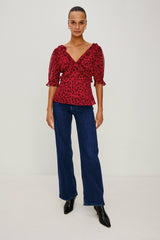 MIRAMAR TOP - CARMINE DAISIES| Rails outlet