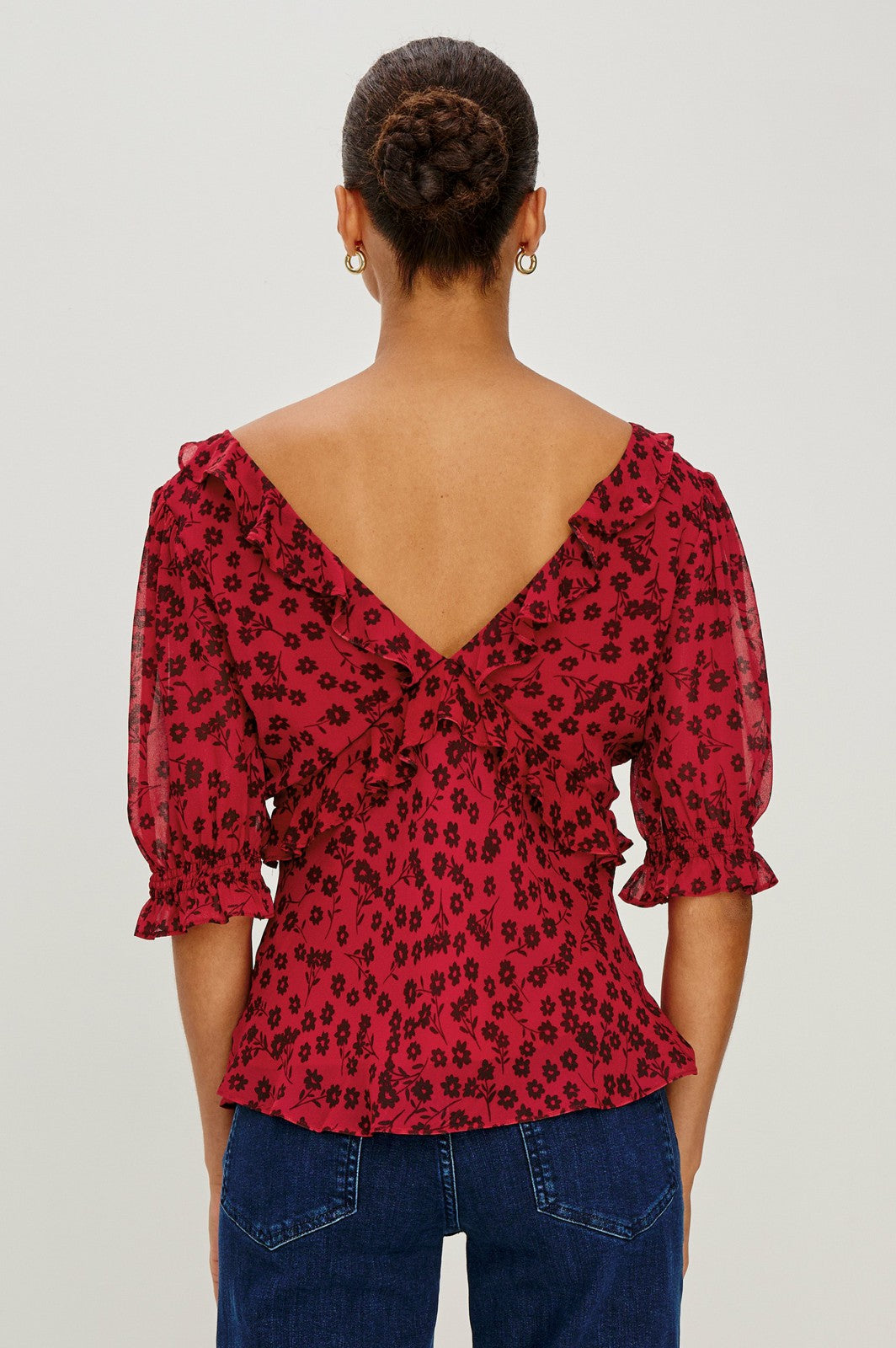 MIRAMAR TOP - CARMINE DAISIES| Rails outlet