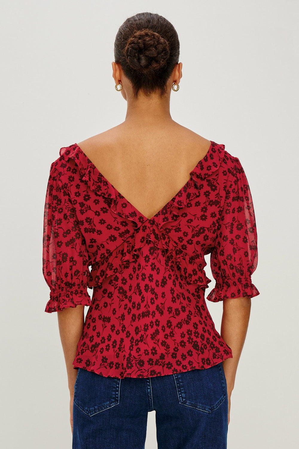 MIRAMAR TOP - CARMINE DAISIES| Rails outlet