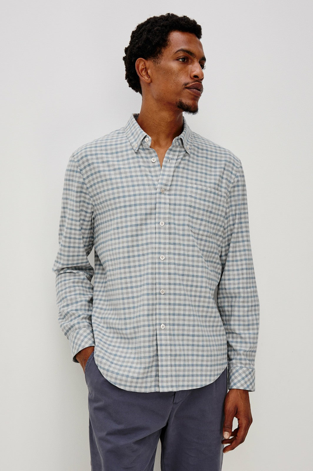 VANCE SHIRT - CHARCOAL BLUE CHECK| Rails sale