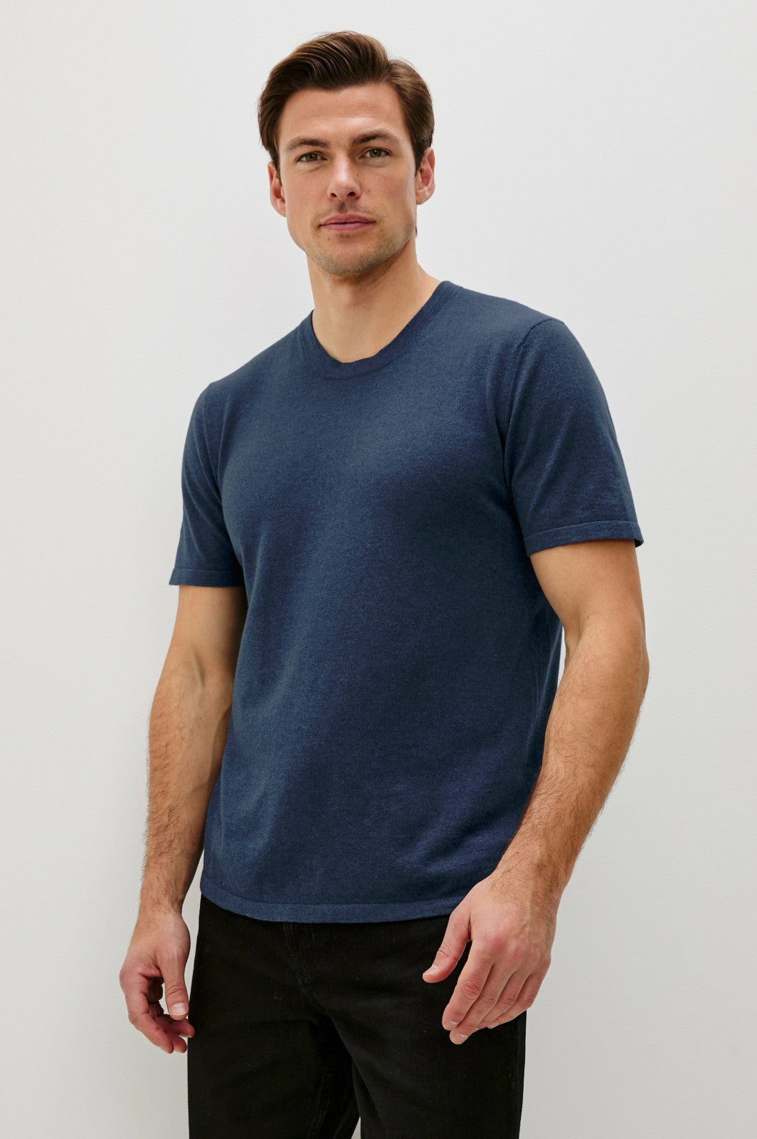MASON COTTON CASHMERE T-SHIRT - HEATHER BLUE| Rails US