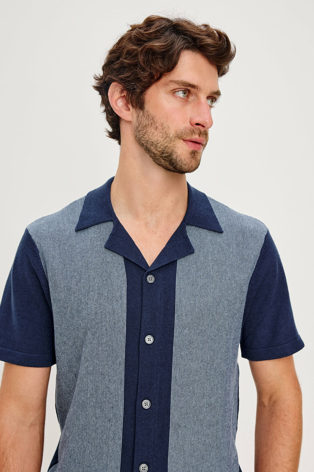 SILAS SHIRT - NAVY LAGOON STRIPE| Rails discount