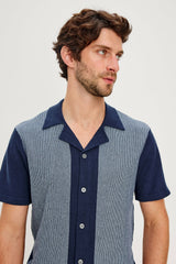 SILAS SHIRT - NAVY LAGOON STRIPE| Rails discount