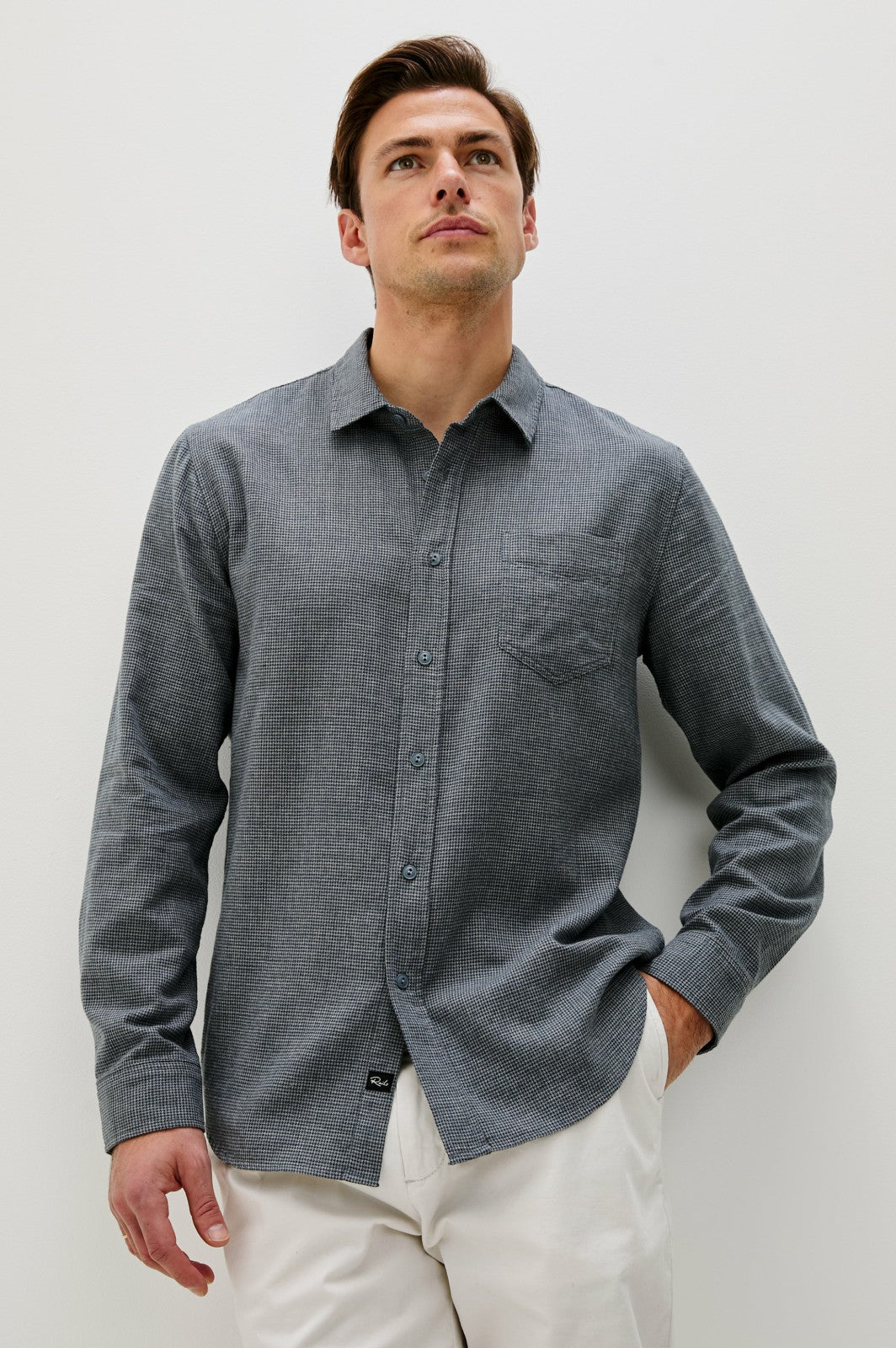 WYATT SHIRT - CHARCOAL NAVY HOUNDSTOOTH| Rails on sale