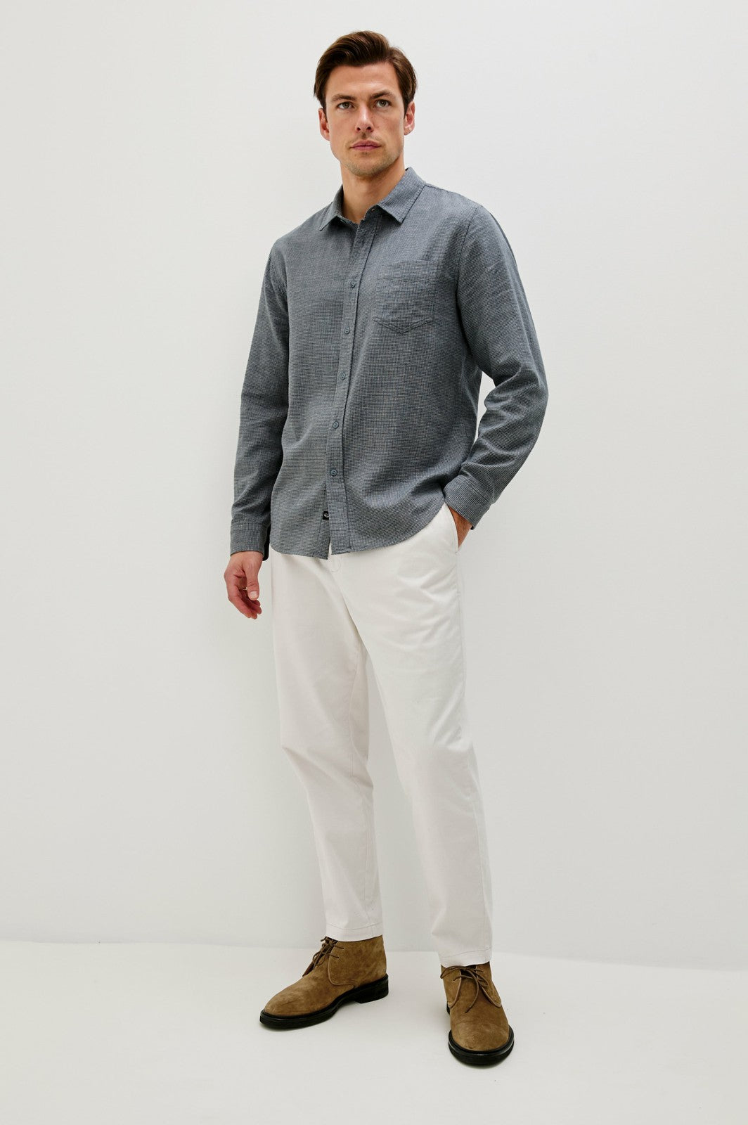 WYATT SHIRT - CHARCOAL NAVY HOUNDSTOOTH| Rails on sale