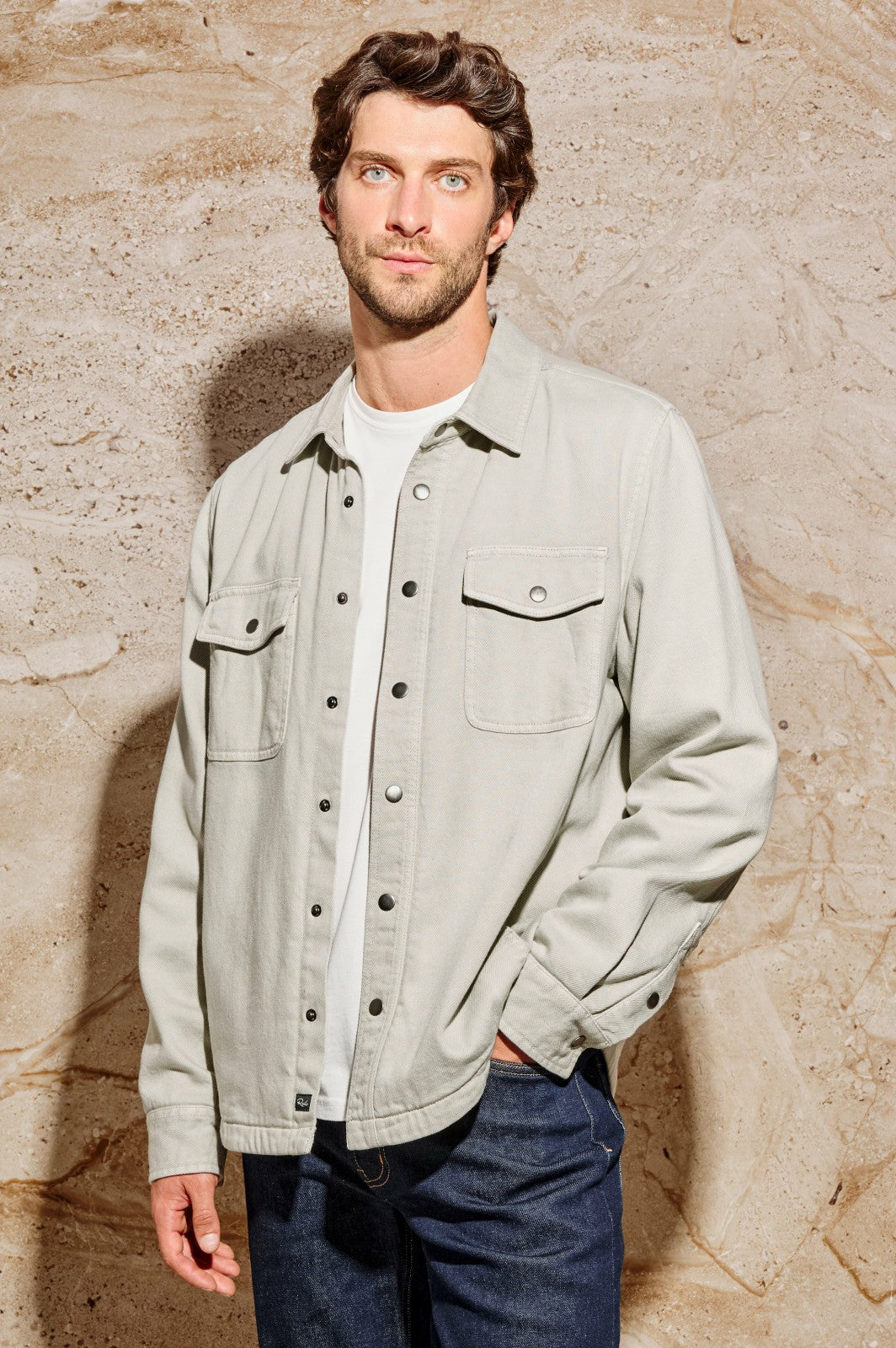 RHETT SHIRT JACKET - STONE| Rails US