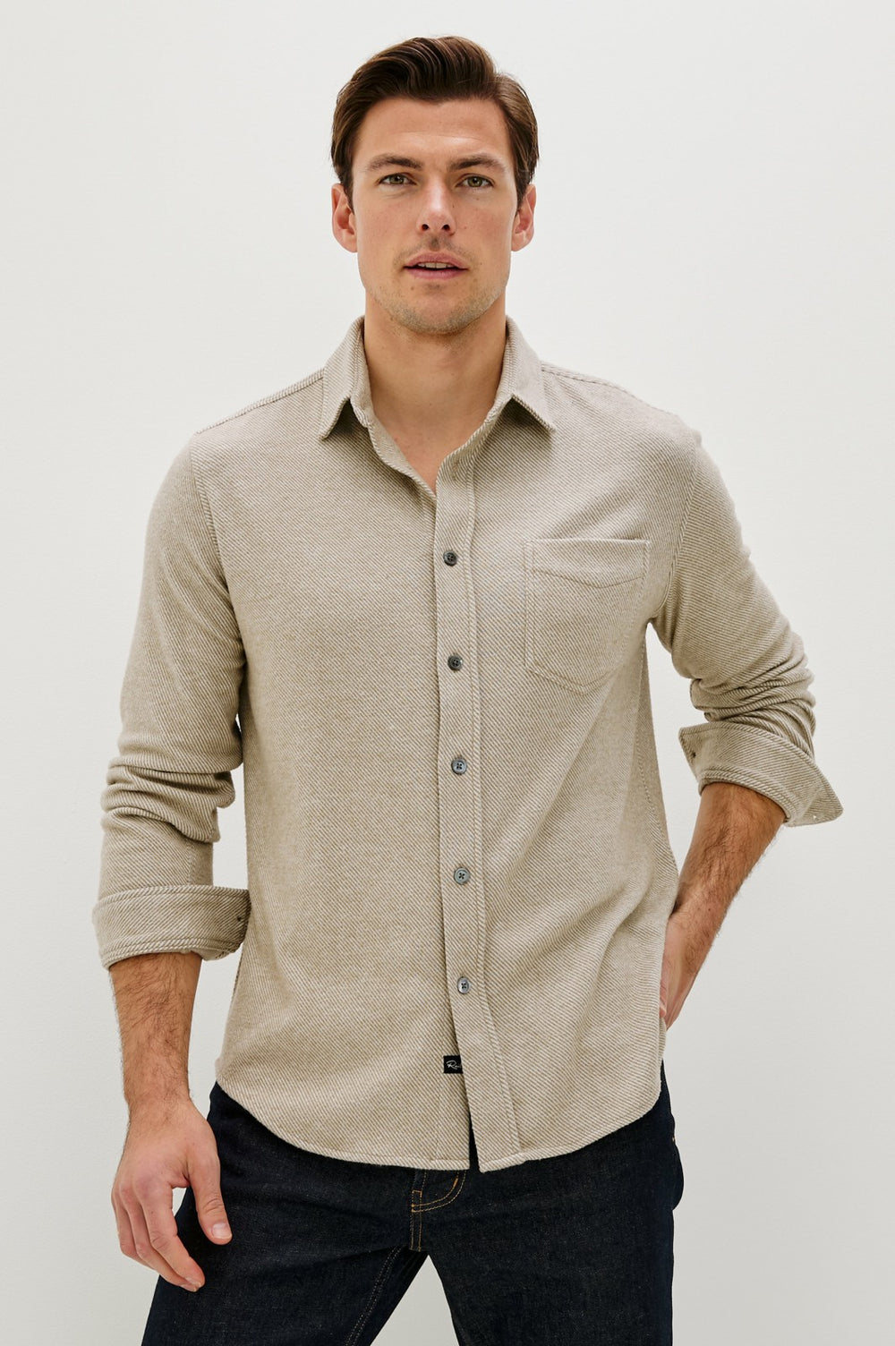 HAWKE SHIRT - TAUPE TWILL| Rails discount
