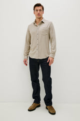 HAWKE SHIRT - TAUPE TWILL| Rails discount