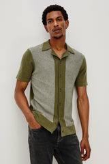 SILAS SHIRT - OLIVE KHAKI STRIPE| Rails US