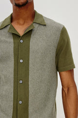 SILAS SHIRT - OLIVE KHAKI STRIPE| Rails US