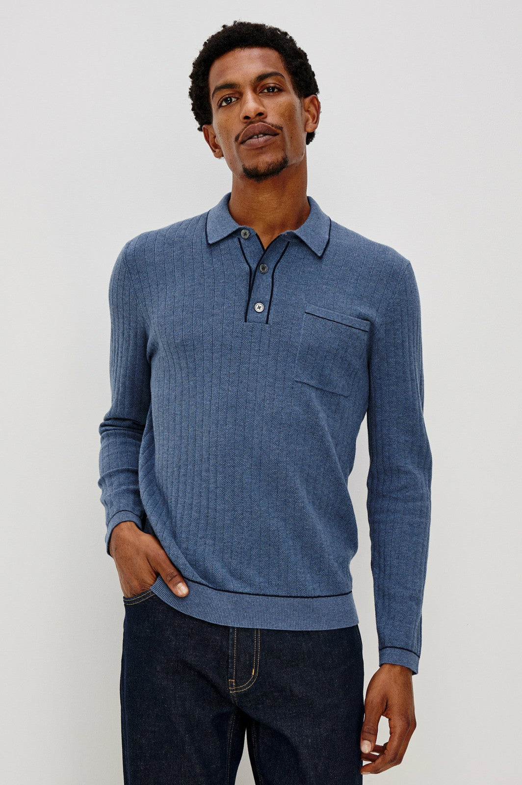 FENTON SWEATER - BLUE MELANGE| Rails sale