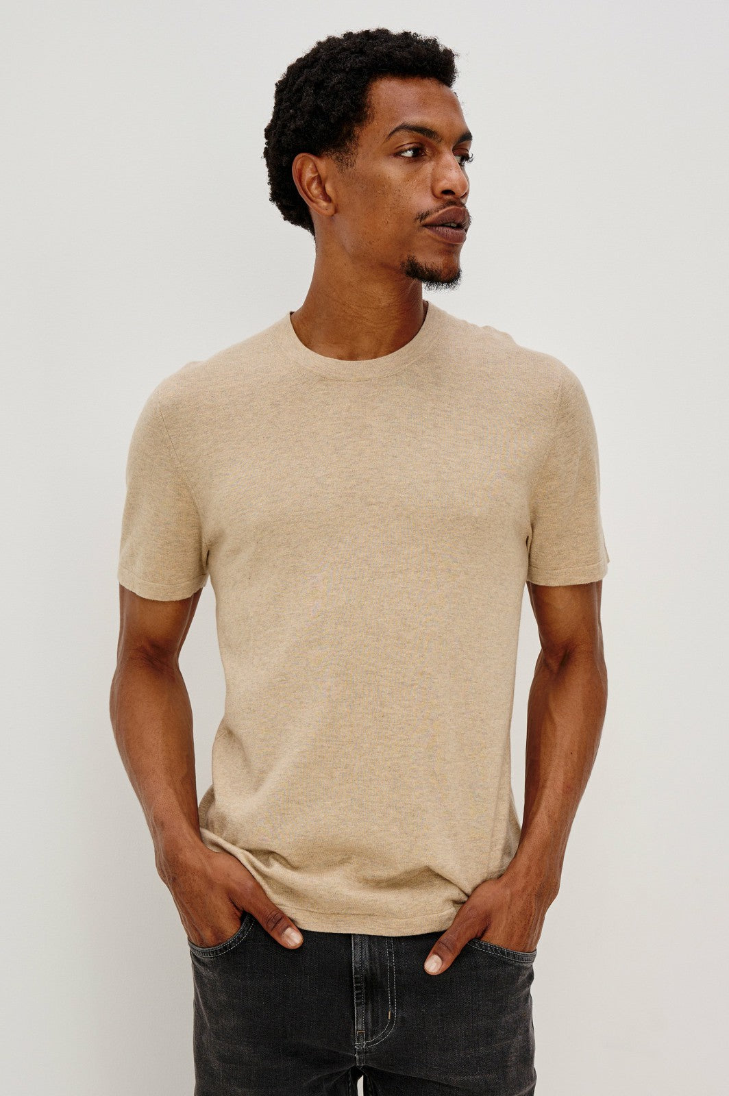 MASON COTTON CASHMERE T-SHIRT - OAT HEATHER| Rails for sale