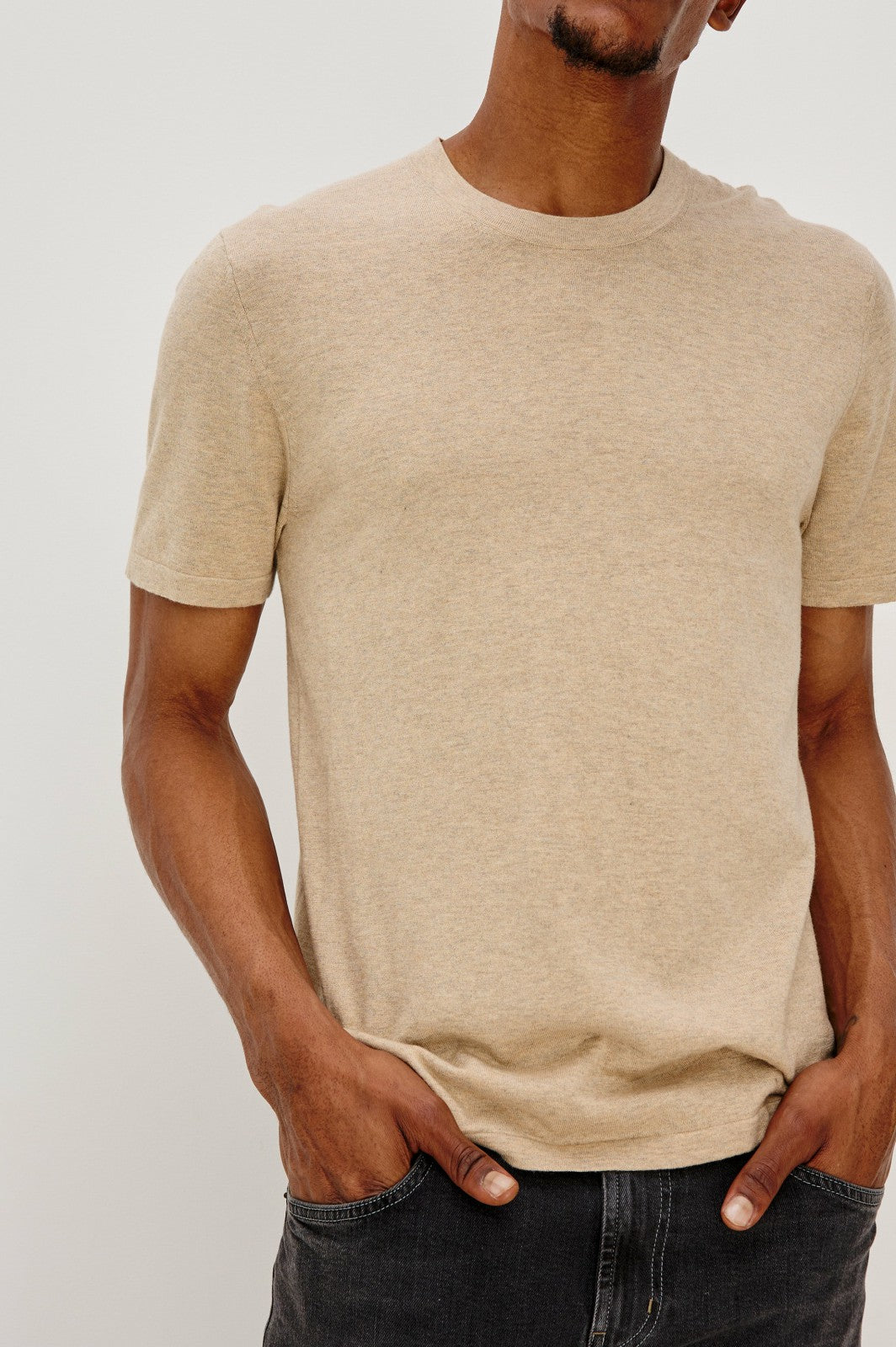 MASON COTTON CASHMERE T-SHIRT - OAT HEATHER| Rails for sale