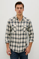 ROY SHIRT - WHEAT MARINE HEATHER| Rails outlet