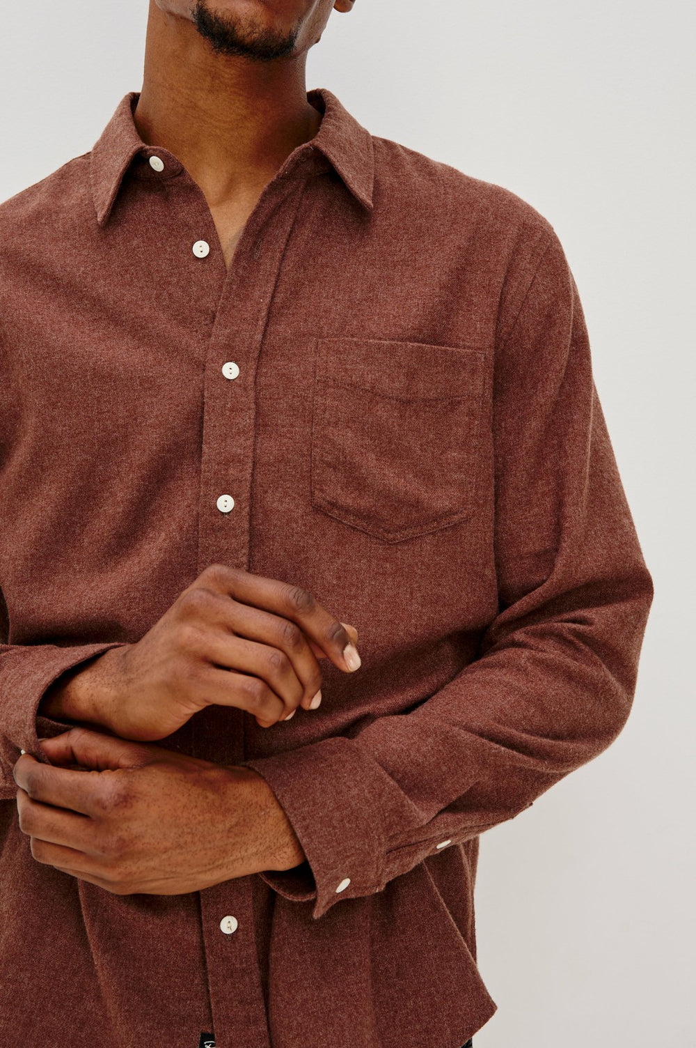RUNSON SHIRT - MAHOGANY HEATHER| Rails on sale