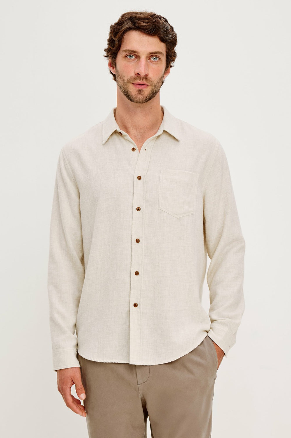 RUNSON SHIRT - CREAM HEATHER| Rails outlet