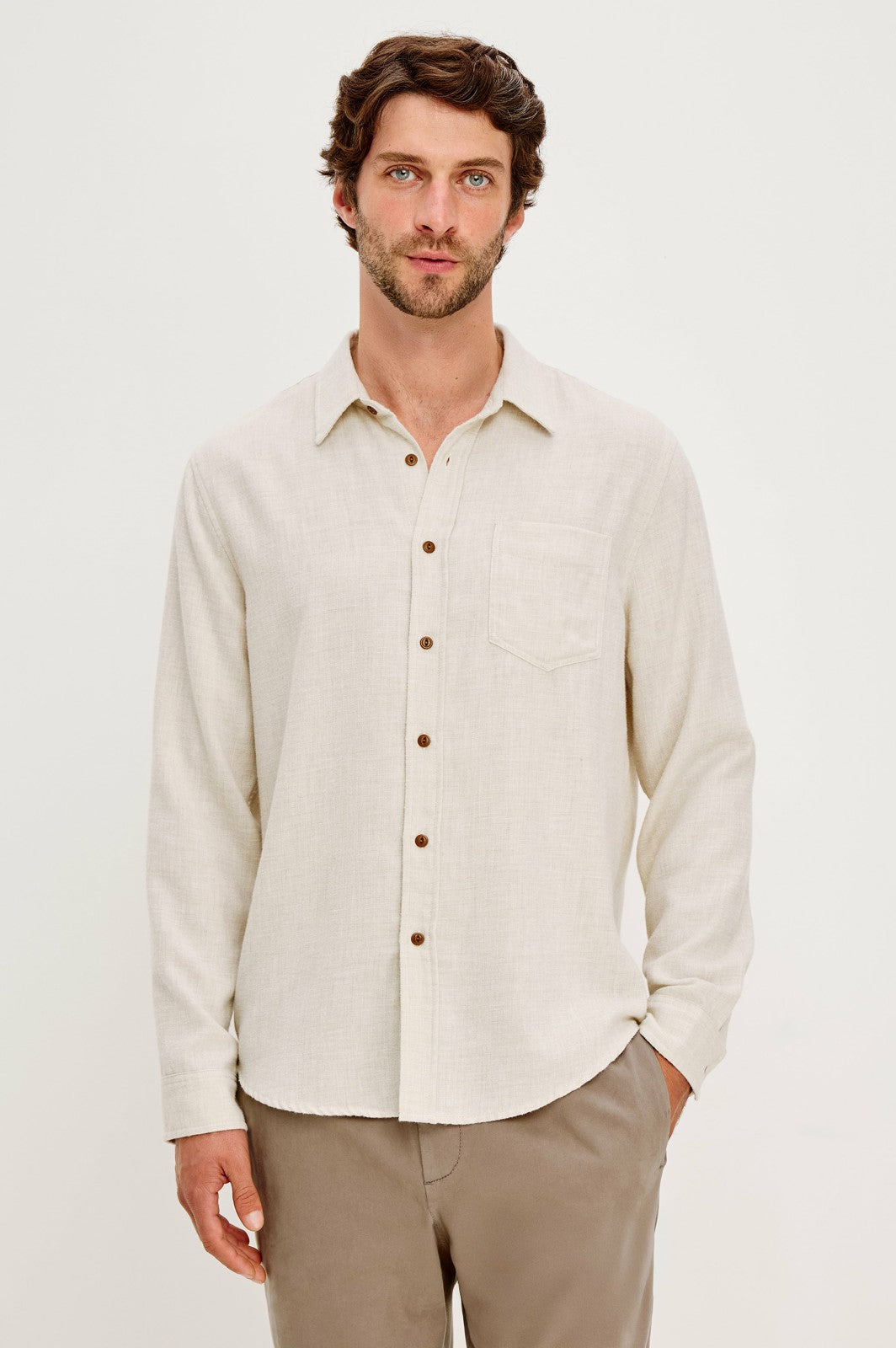 RUNSON SHIRT - CREAM HEATHER| Rails outlet