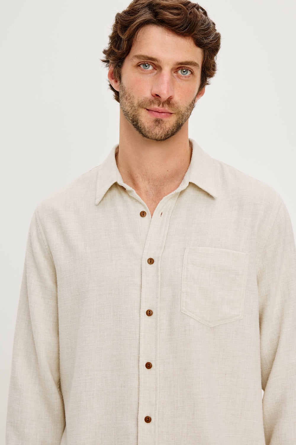 RUNSON SHIRT - CREAM HEATHER| Rails outlet