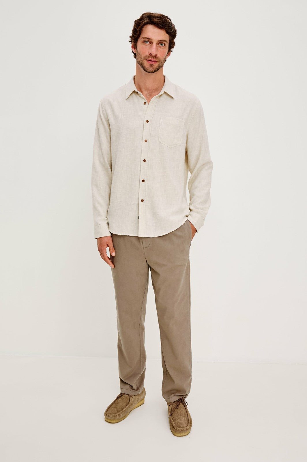 RUNSON SHIRT - CREAM HEATHER| Rails outlet
