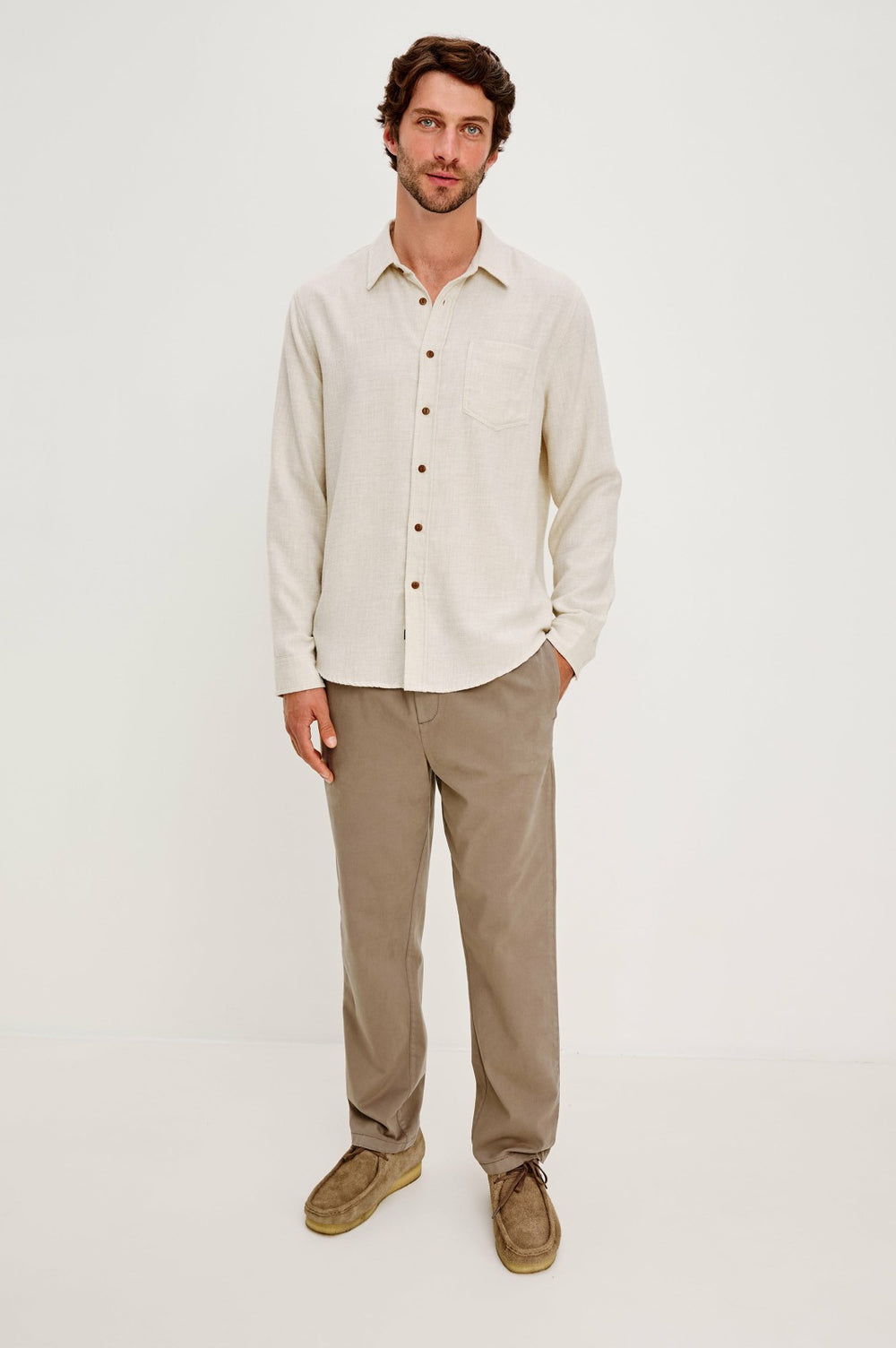 RUNSON SHIRT - CREAM HEATHER| Rails outlet