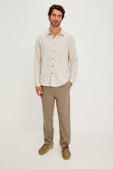 RUNSON SHIRT - CREAM HEATHER| Rails outlet